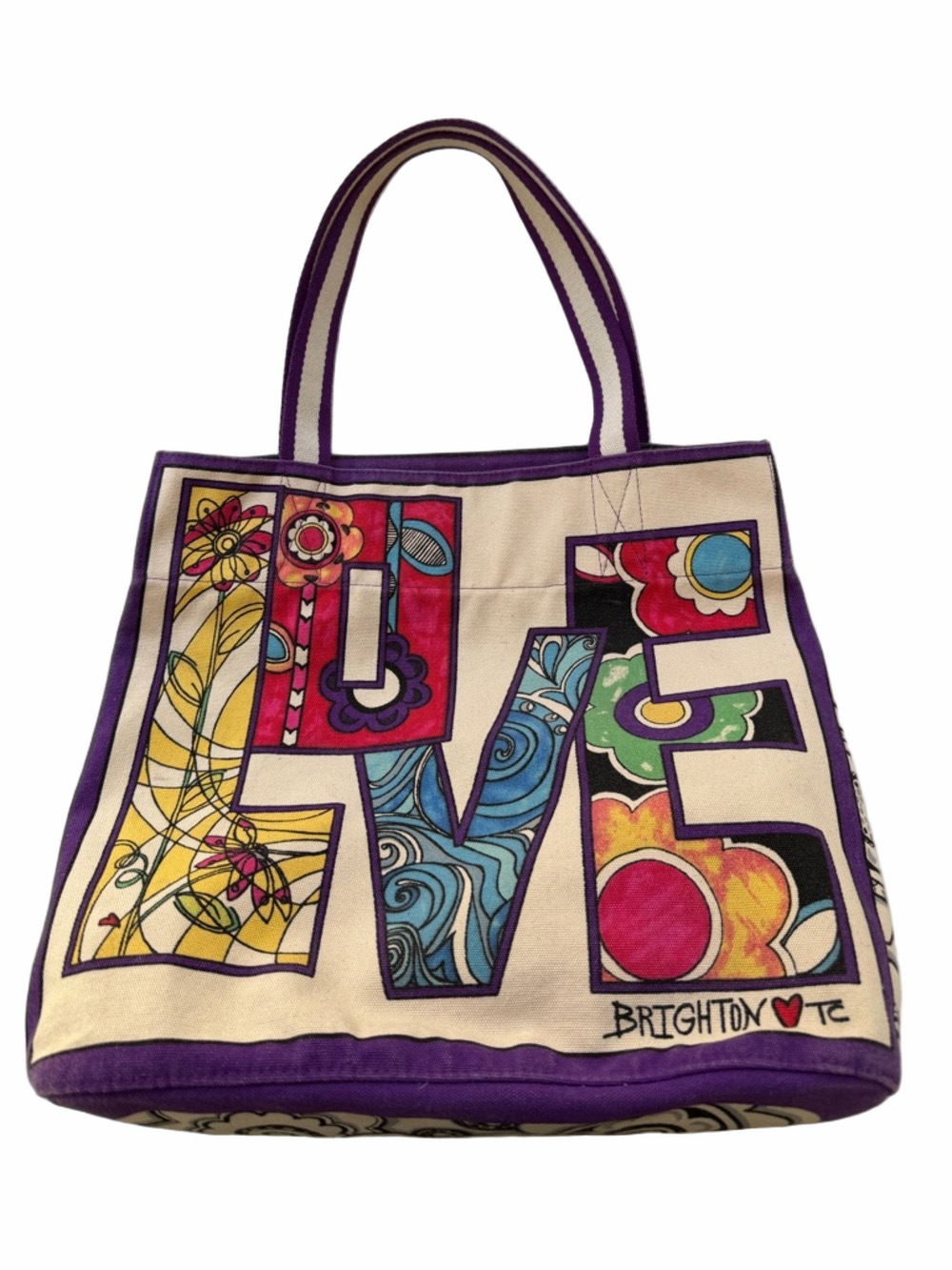 Brighton Love Groove II Canvas Tote Tom Clancy Designer Collectible Shopping Bag - Picture 2 of 14
